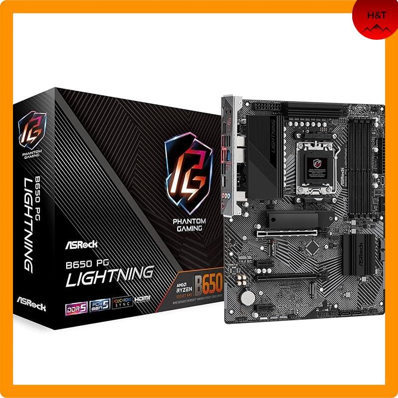 ASRock B650 PG Lightning AMD Ryzen 7000 Series CPU compatible (Socket AM5) B650E ATX motherboard【Dom