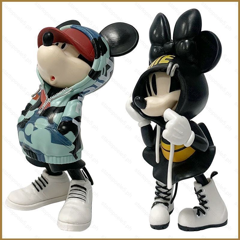 Sta5 Mickey Mouse Action Figure Disney เสื้อกันหนาวอินเทรนด์ Mickey Mouse และ Minnie Mouse ตุ๊กตาของ