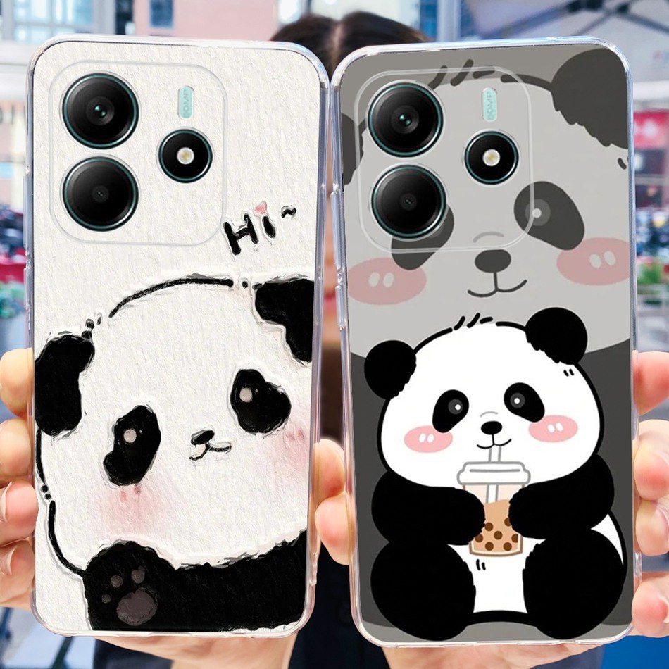 Xiaomi Redmi Note 14 5G เคสซิลิโคนแบบนุ่ม Redmi Note14 เคสโทรศัพท์ลายการ์ตูนแพนด้าน่ารัก