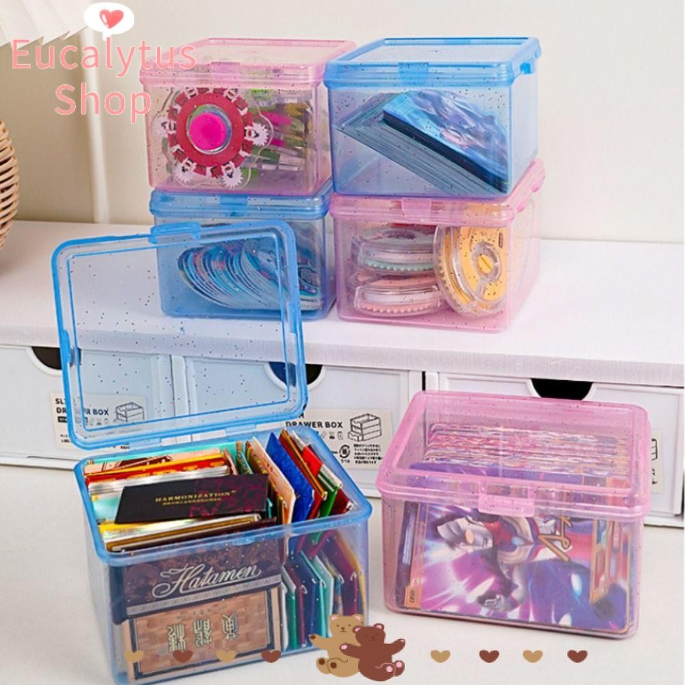 ยูคาไลตัส1กล่องเก็บของ,รูปสี่เหลี่ยมผืนผ้าเครื่องประดับคอนเทนเนอร์คอลเลกชันกล่อง,อเนกประสงค์ขนาดเล็กผู้ถือบัตรพลาสติกใสฝุ่นการจัดเก็บส