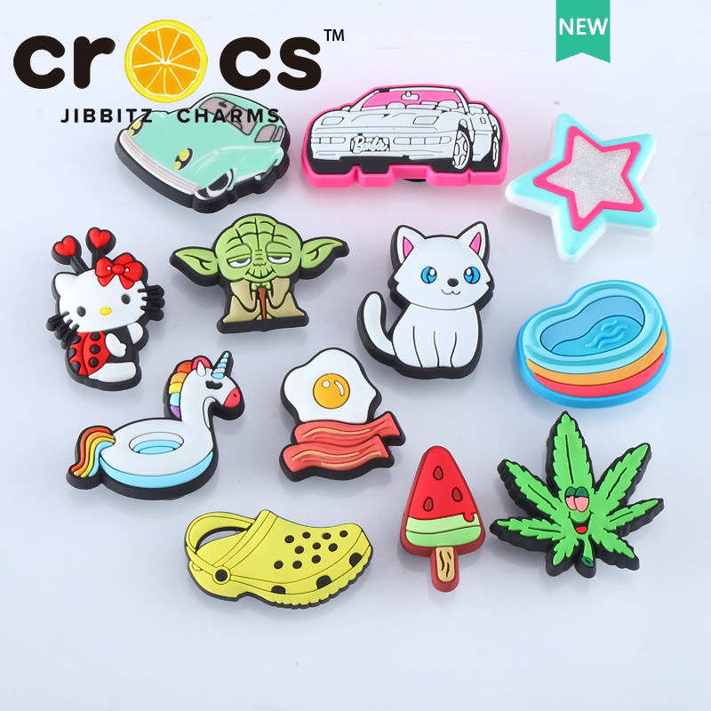 jibbitz crocs หัวเข็มขัดรูรองเท้า อุปกรณ์เสริมรองเท้า การ์ตูน แมวน่ารัก รถ แฟชั่นรองเท้า จิ๊บบิท ตัวติดรองเท้า crocs