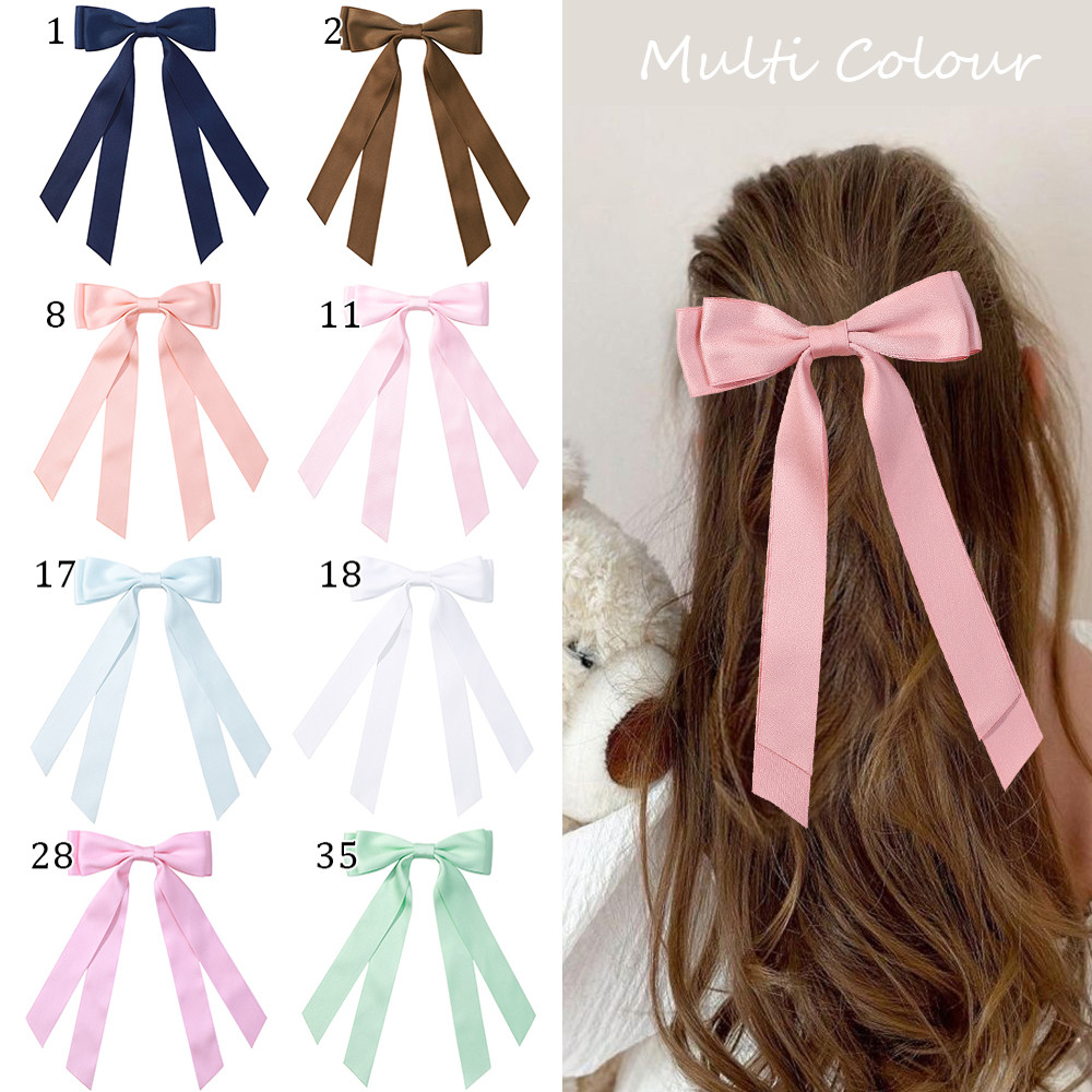 1 PC Candy ริบบิ้นพู่ Bowknot คลิปผมผู้หญิงหวาน Streamer Hairpin สําหรับผู้หญิงสาวยาว Bows Barrettes คลิปหัวอุปกรณ์เสริมของขวัญ