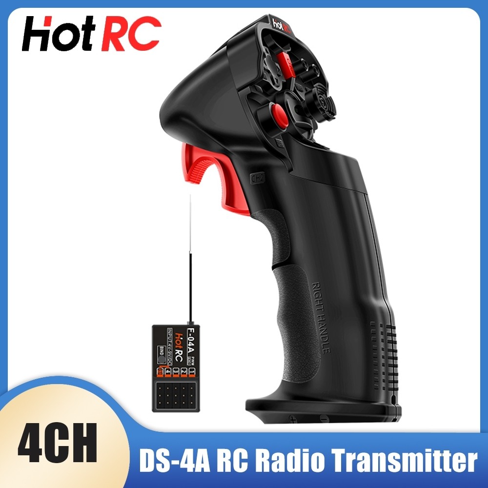 Hotrc DS-4A มือเดียว RC วิทยุเครื่องส่งสัญญาณ 2.4GHZ 4CH F-04A 4CH คู่สัญญาณสําหรับ RC รถเรือหุ่นยนต