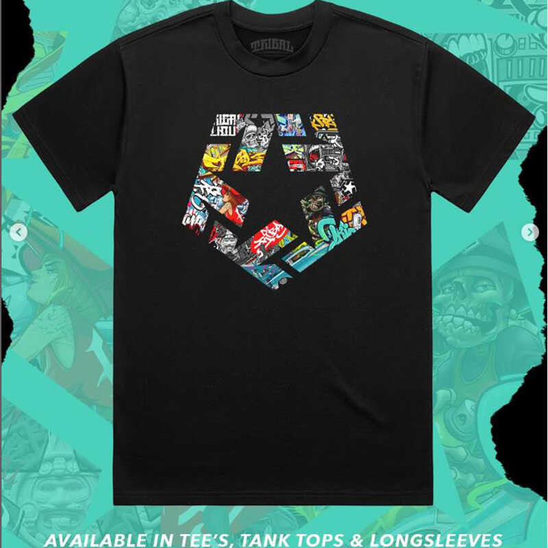 T TRIBAL ภาพประกอบกราฟฟิตีรวมกันเสื้อยืดแขนสั้น American Street Street Wear Retro Loose Pure