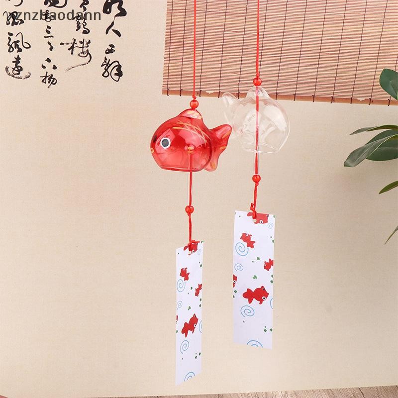 [XZNZV] Chimes Glass S สไตล์ปลาทองสวนแขวนตกแต่งกลางแจ้งจี้ Furin เครื่องประดับปลาตกแต่ง IKFG