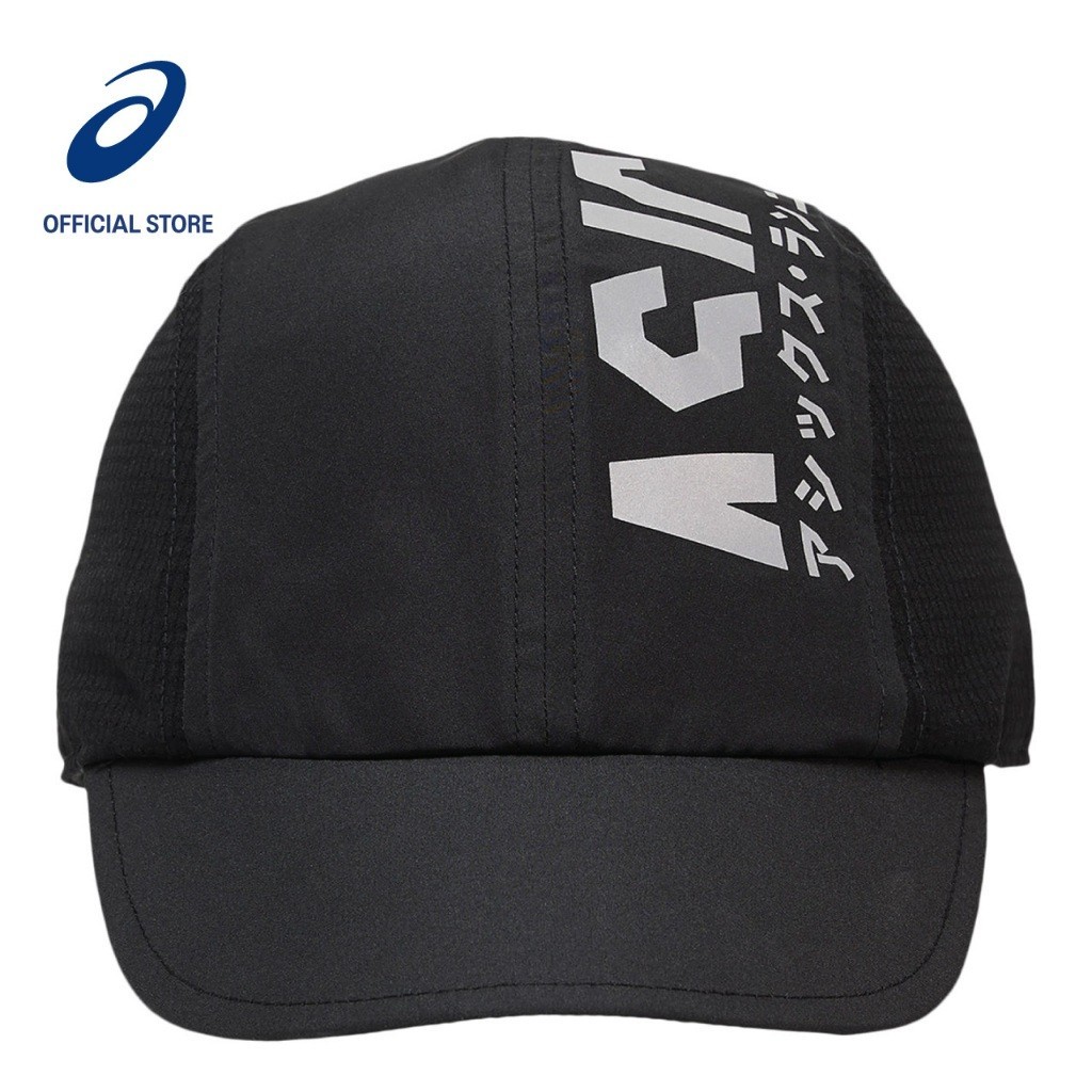 ASICS หมวก KATAKANA ทุกเพศในประสิทธิภาพสีดํา