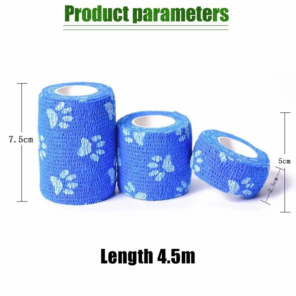 สินค้ามีคุณภาพ ยาว4.5เมตร ผ้าพันแผลสัตว์เลี้ยง ผ้าพันแผลสุนัขแบบยืดหยุ่น มีกาวในตัว thumbnail 3