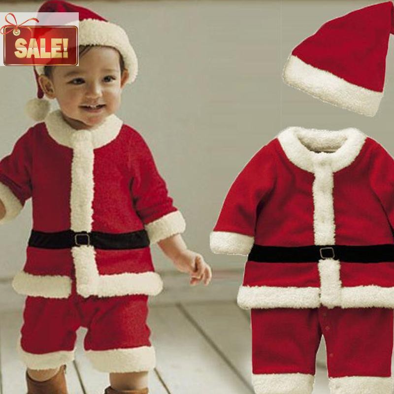 Bl คริสต์มาสเด็ก Santa เครื่องแต่งกายเด็กวัยหัดเดินเด็กสีแดงคริสต์มาสเสื้อผ้าสีแดงชุดสําหรับเด็กชายและเด็กหญิงปีใหม่ Santa ชุด A