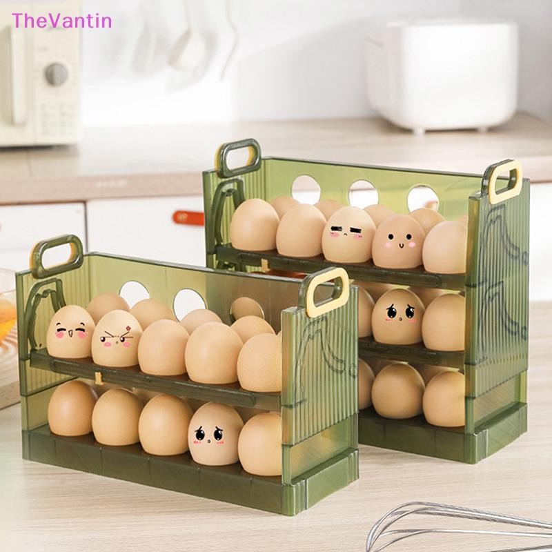 Thevantin 20/30 ชิ้นกล่องเก็บไข่ตู้เย็นคอนเทนเนอร์อาหารไข่สดผู้ถือถาดตู้กล่องเก็บห้องครัวสินค้าที่ดี