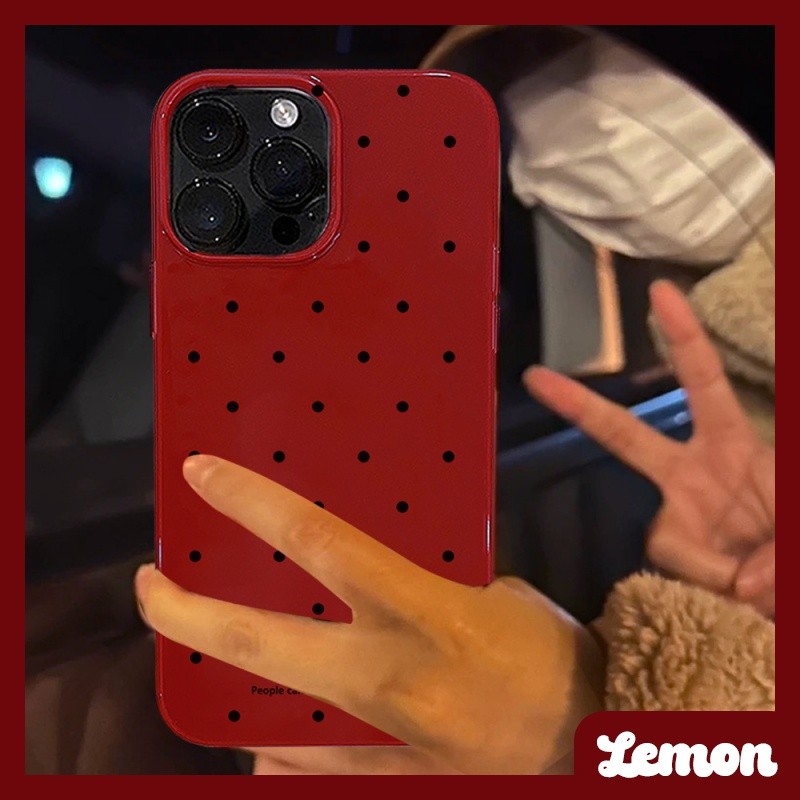 เคสโทรศัพท์มือถือนิ่ม ลายจุด สีไวน์แดง แวววาว เรียบง่าย สไตล์เรโทร สําหรับ Iphone 15 15promax 14pro 14promax 13 13pro 13promax 11 12 12pro 12promax XR XSMAX 7P 8P