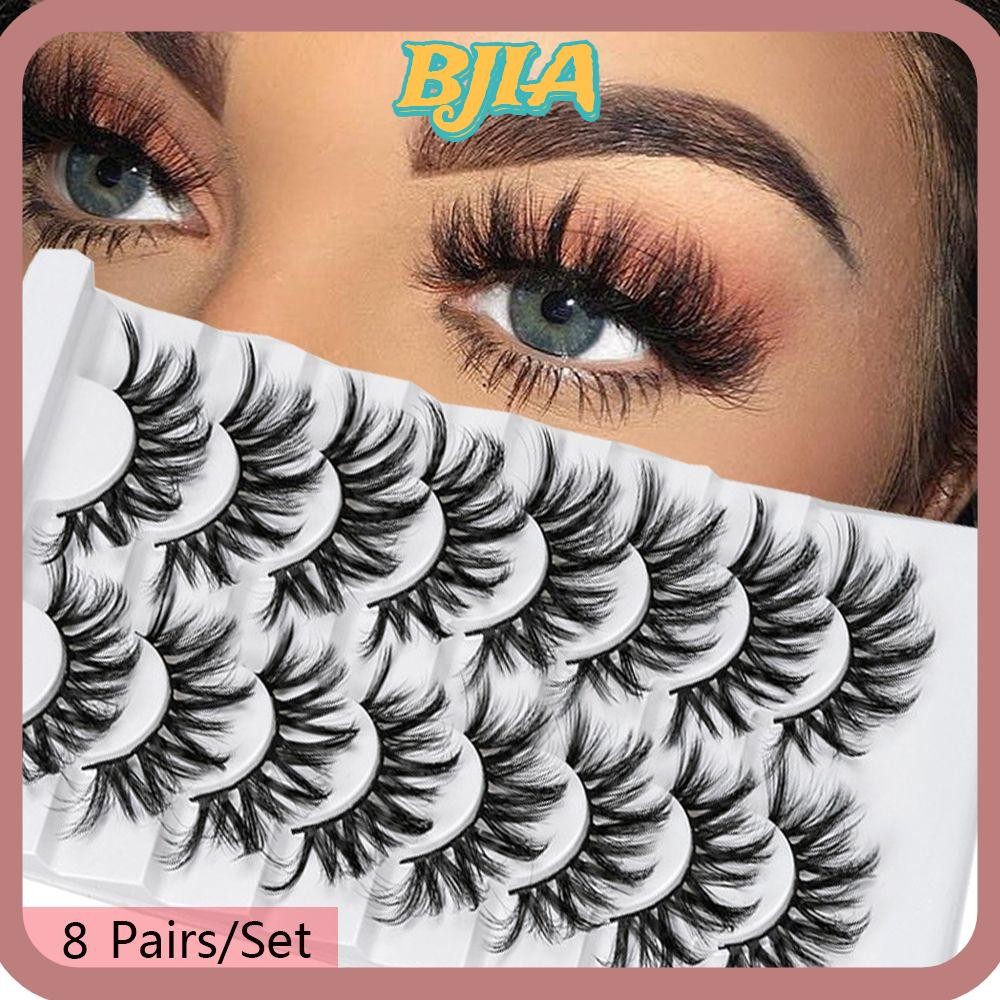Bja SKONHED 8 คู่ Eye Lash Extension ยาวธรรมชาติ Handmade Eye แต่งหน้าเครื่องมือ Cruelty-free Mink