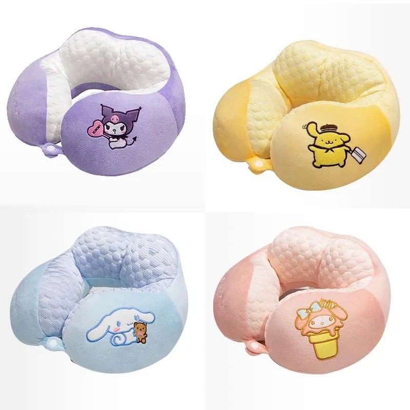 การ์ตูน Kuromi My Melody Cinnamoroll หมอนรองคอรูปตัวยู Pochacco Travel Nap หมอนสํานักงานหมอนสาวของขวัญ