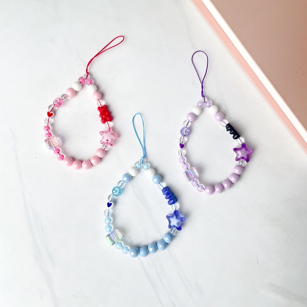 GANTUNGAN Kuaisu Official Store Bead Strap Handphone Hanger Aesthetic Korea Bear Star (BBG) Star Bra