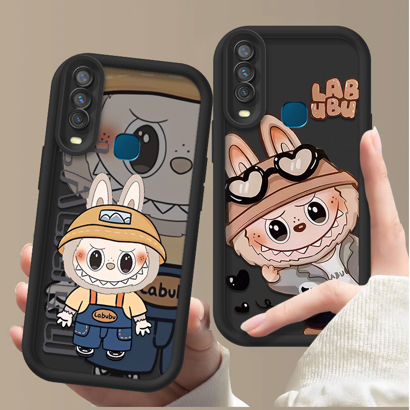 เคส Vivo Y11 ,Y12 ,Y15 ,Y17,U10 ,1906 ,1904 ,1940 ,1902 เคสเข้ากันได้กับ Cool Cartoon Labubu เลนส์ป้องกันเคสโทรศัพท์แบบนุ่ม XS-JGS2