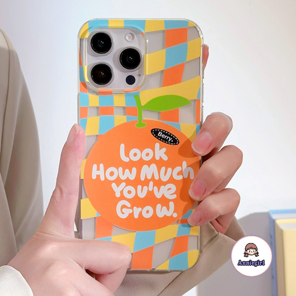 แฟชั่นลายสก๊อตสีส้มเคสโทรศัพท์สําหรับiphone 11 15 16 Pro Max 16plus 12 14 13 Promax XS XR 7 8 Plusฝุ่นนุ่มTPUโทรศัพท์ปกหลัง