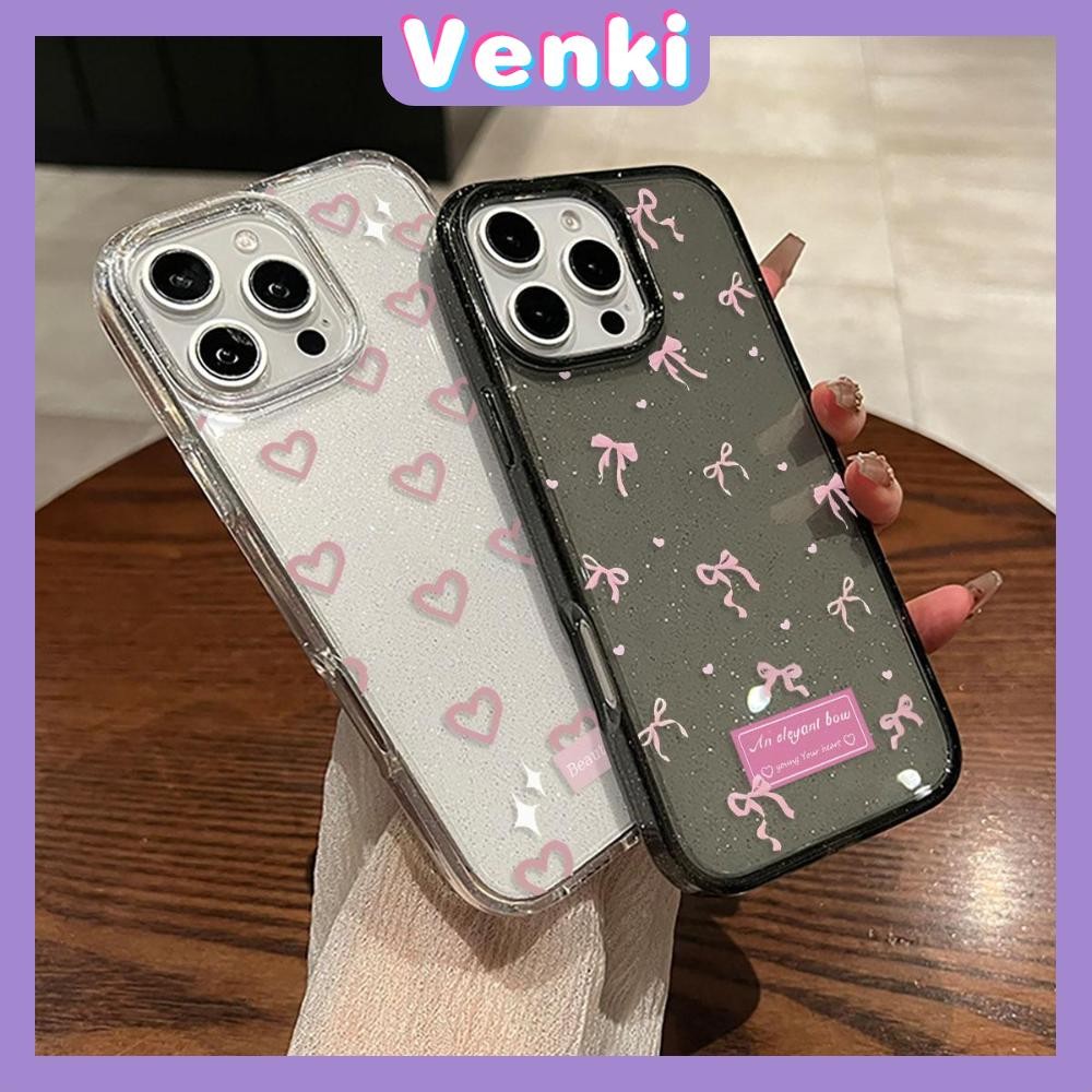 Venki - เคส iPhone 16 Pro Max iPhone 11 เคสใสแบบแวววาว TPU นุ่มสีสันสดใส โบว์สีสันสดใสสวยงาม Compatible iPhone15 Pro max 14 13 12 Pro max XS XR 7 Plus 8 Plus