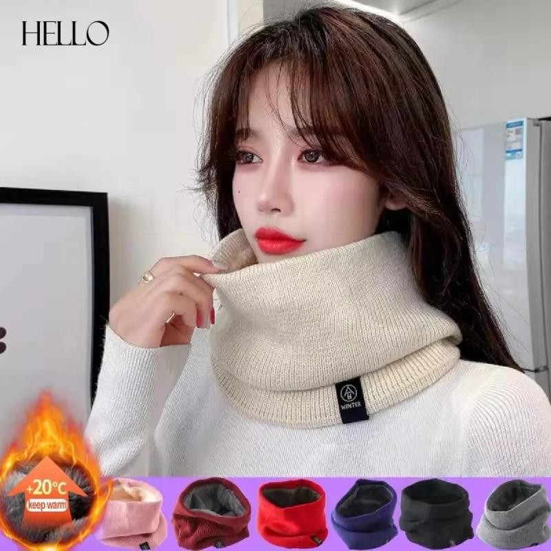 Solid ฤดูหนาว Plush Muffler ถักผู้หญิงผ้าพันคอคออุ่นผ้าพันคอคอหนา