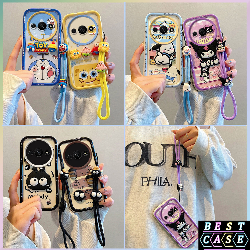 เคส Redmi A3 4G เคสเข้ากันได้กับ Doraemon Spongebob สามมิติรูปตุ๊กตาน่ารักเคสโทรศัพท์แบบนุ่ม TY-TYGZ