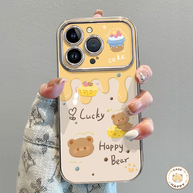 มีความสุขหมีเนยน่ารักสตาร์กระต่ายการ์ตูน เคสIPhone 7Plus 16 11 13 15 14 12 Pro Max 8 14 7 16 15 Plus X XS XR Max SE 2022