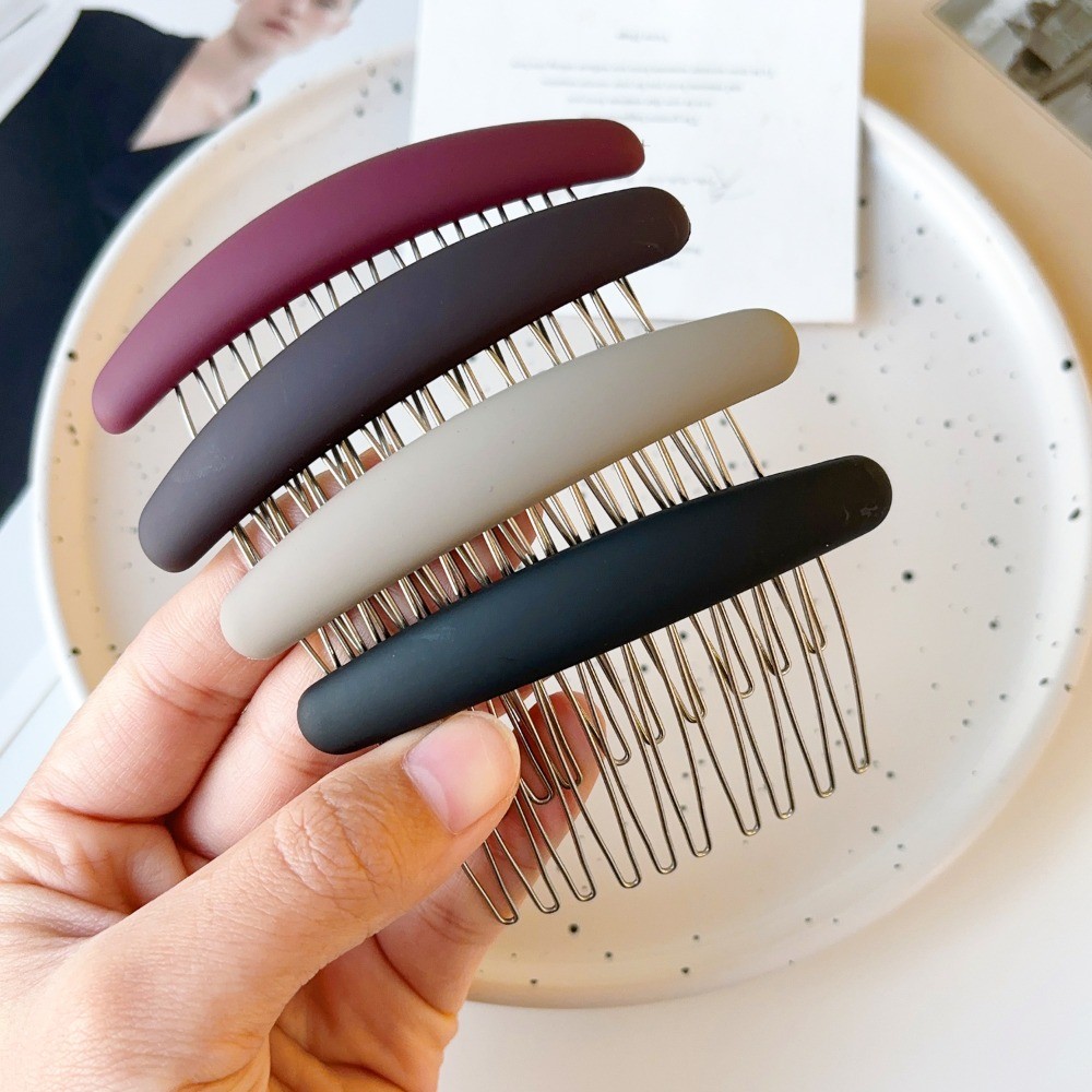 คลิปหวีกล้วยผู้หญิงสีทึบ - ทนทาน สบาย คุณภาพสูง - เครื่องประดับผมเกาหลีวินเทจ - สําหรับจัดแต่งทรงผมหลาย - ผู้หญิงหวีผมขี้เกียจ - รูปที่ 5