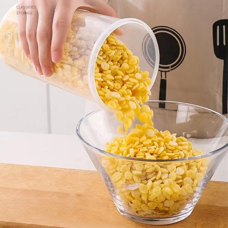 โถสุญญากาศแบบปิดสนิท กล่องถนอมอาหาร ซีลกันความชื้นและเก็บความสด เหมาะสำหรับธัญพืช ถั่ว ขนม ฯลฯ ที่เก็บของในครัว - รูปที่ 4