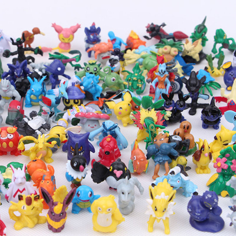 144 ชิ้น 2 ซม.-3 ซม.อะนิเมะ Eevee Bulbasaur Charmander Squirtle Butterfree Nidoking รูป Kawaii Pikachu Action Figure Pvc ของเล่นเด็กของขวัญ