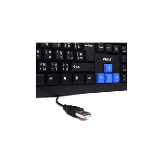 OKER KB-318 SLIM DESKTOP WIRED USB KEYBOARD WATERPOOF คีย์บอร์ด รับประกัน 1 ปี