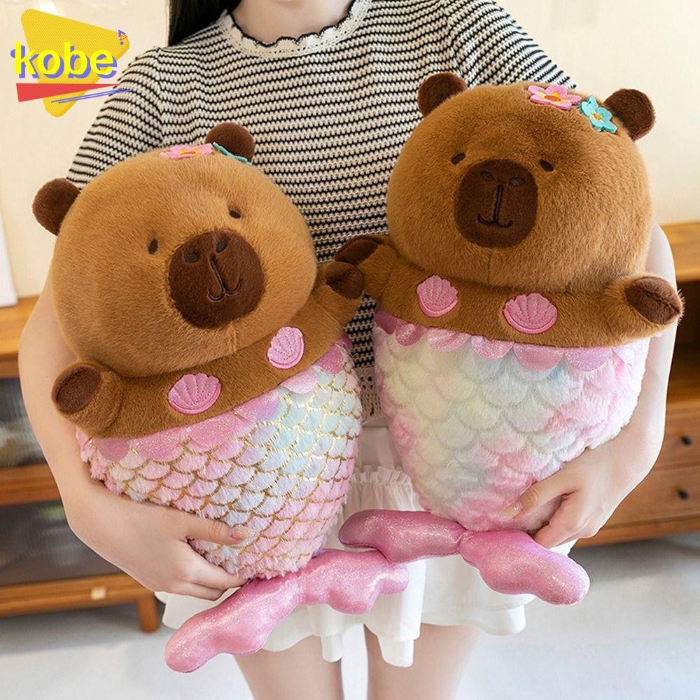 ตุ๊กตาผ้า โกเบ,ของเล่นฟูฟ่องน่ารักขนาด 35/50 ซม.,สร้างสรรค์ที่น่าสนใจนางเงือก คาปิบาระ ตุ๊กตาสัตว์ตุ๊กตา