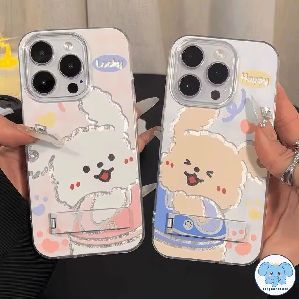 คู่รักลูกสุนัขการ์ตูนน่ารักเข้ากันได้เคสไอโฟน XR 11 16 13 15 7 Plus 12 14 Pro Max X XS  Max 16 7 14 8 Plus SE 2020 เคส