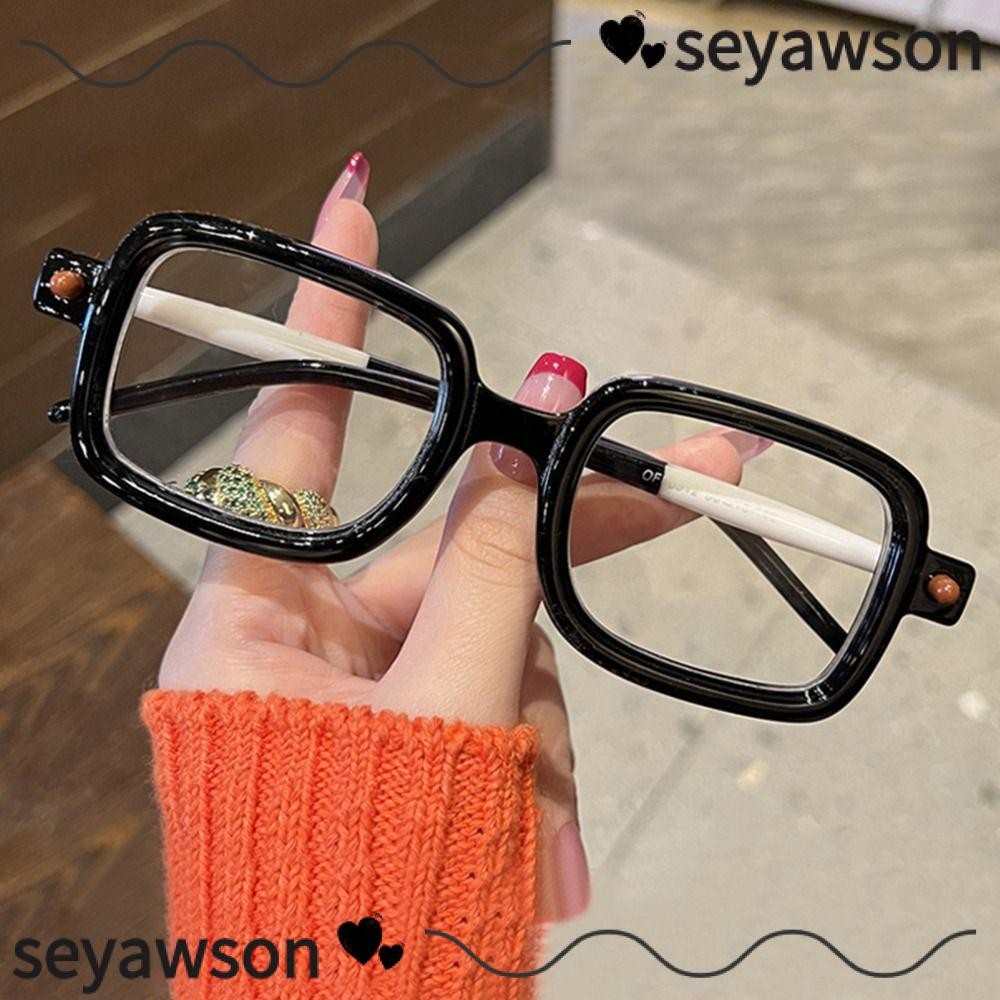 Seyawson Anti-Blue Light แว่นตา, Eye Protection Board Square แว่นตา, Vintage Blue Blocking Ultralight สายตายาวแว่นตาสําหรับผู้ชายผู้หญิง