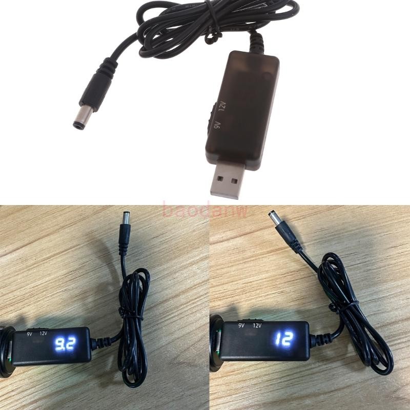 Bdw DC5521 รูกลม USB สายแปลงสาย USB 5V อินพุต DC5 5x2 1 9V 12V เอาต์พุต