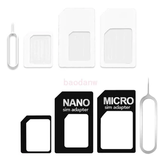 Bdw 4 In 1 Sim Card Adapter Kits with Card Pin Standard Micro Sim Tray to for Nano S