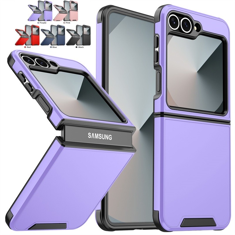 เคสเคลือบป้องกันที่ทนทานสําหรับงานหนัก Samsung Galaxy Samsung Galaxy Z Flip 6 Z Flip 5 Z Flip 4 Casing สองสีกันกระแทกฝาหลัง