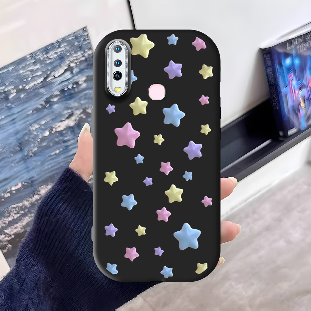 HPเคสโทรศัพท์สําหรับVivo Y17 Y15 Y12 Y12I Y11 2019 ใหม่ประณีตสีสันดาวรูปแบบการออกแบบขอบเงินเลนส์ไขมั