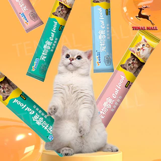 CODขนมแมว 50/100ชิ้น 3รส ขนมแมวเลีย แถบแมว cat snacks โซเดียมต่ำ สไก่/รสปลาคอด/รสทูน่า กินได้ทั้งแมวโตและลูกแมว อาหารเป