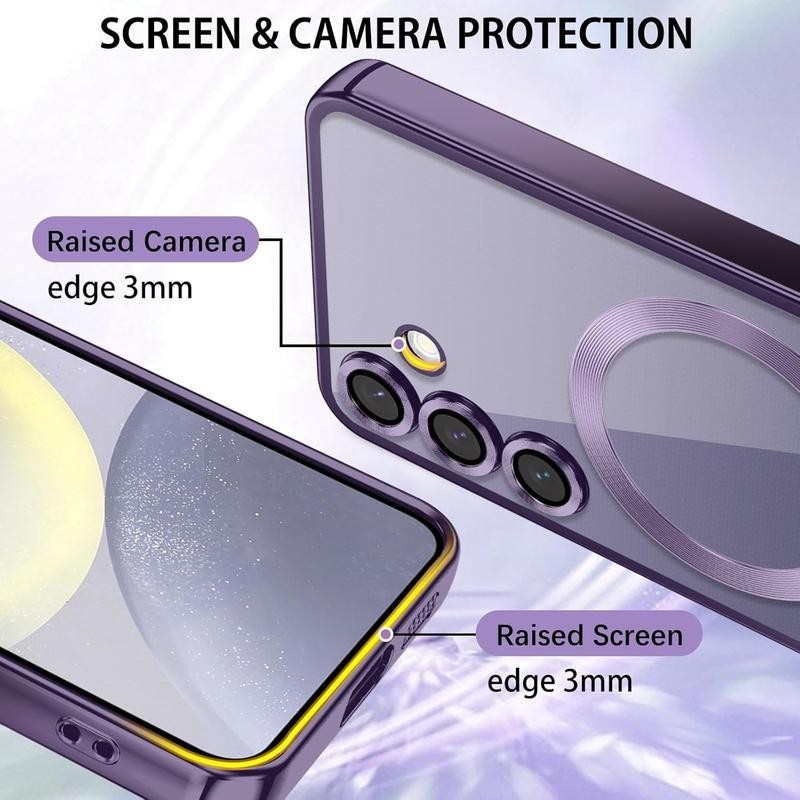 Case S25ultra S24ultra เคสชาร์จไร้สาย พร้อมเลนส์ For Samsung Galaxy S22 S23 S24 S25 Plus ultra FE S24FE S23FE แม่เหล็ก - รูปที่ 4