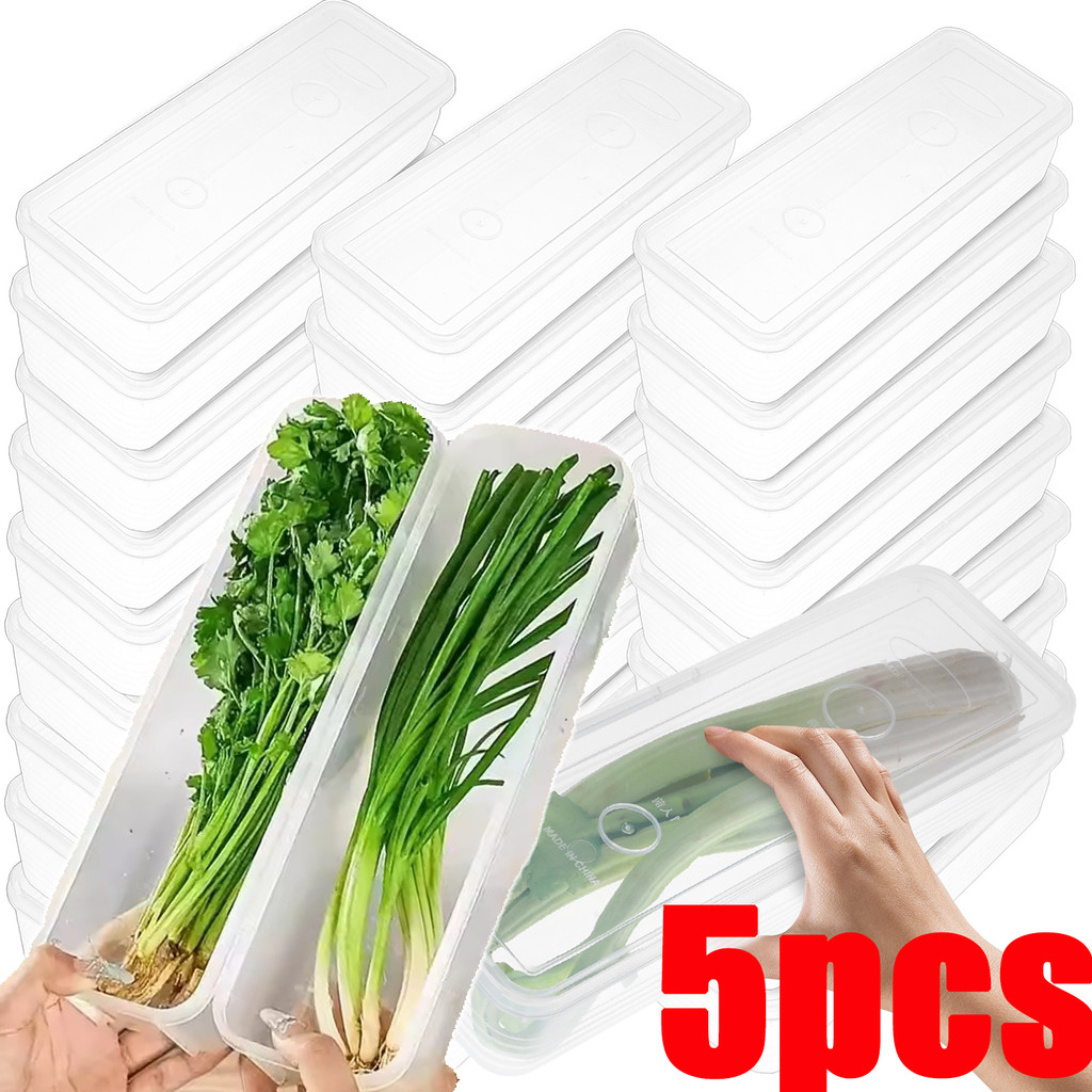 1/3/5 ชิ้นกล่องเก็บอาหารสดพร้อมฝาปิด/สี่เหลี่ยมScallionผักชีกล่องเก็บ/ห้องครัวโปร่งใสปิดผนึกภาชนะเก็บ – โปรปัง