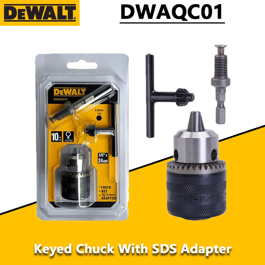 Dewalt DWAQC01 เจาะ Bit Key เจาะ Chuck SDS 1/4 “Hexagonal Impact สกรูอะแดปเตอร์ Driver ด้าย Quick เปลี่ยน Joint อุปกรณ์เสริม ราคา ถูกที่สุด ดีลบีเคเค