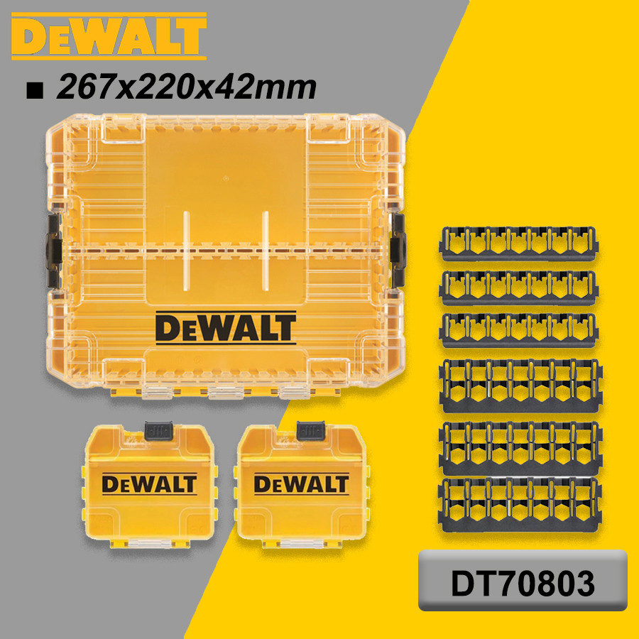 Dewalt Original ขนาดใหญ่ Tough กรณีไขควงบิตกล่องเก็บเครื่องมืออุปกรณ์เสริม 3PCS 26.7x22x4.2 มม.DT708