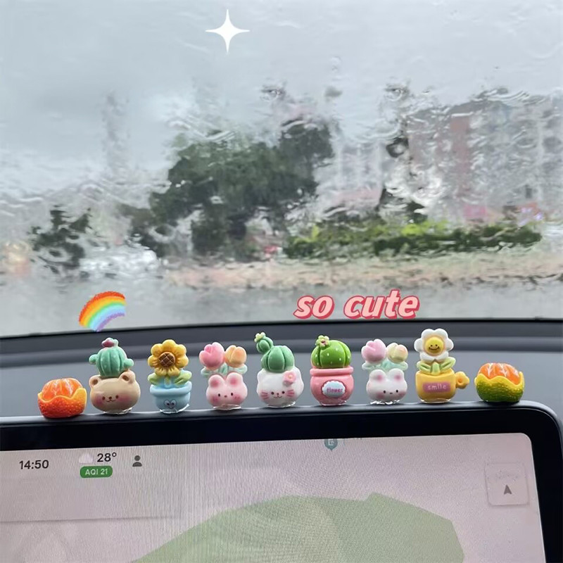 7/9 ชิ้นรถติดตั้งตกแต่งกระถางดอกไม้ขนาดเล็กตกแต่งมินิน่ารักดอกไม้พืชรถยนต์เครื่องประดับอุปกรณ์ตกแต่งภายในรถยนต์