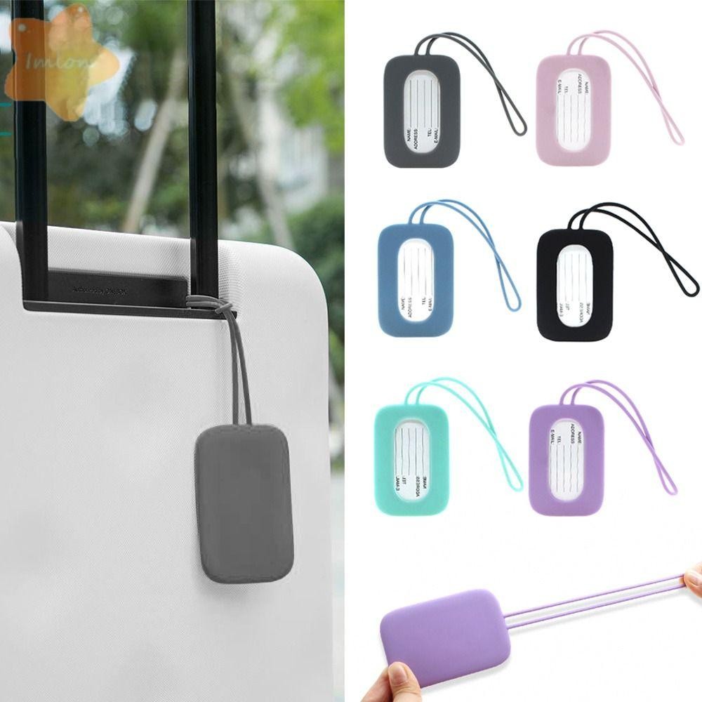 Imlon Portable Suitcase Identifier Tag, Soft Silicone Bags, Anti-lost with Lanyard Baggage Label Travel