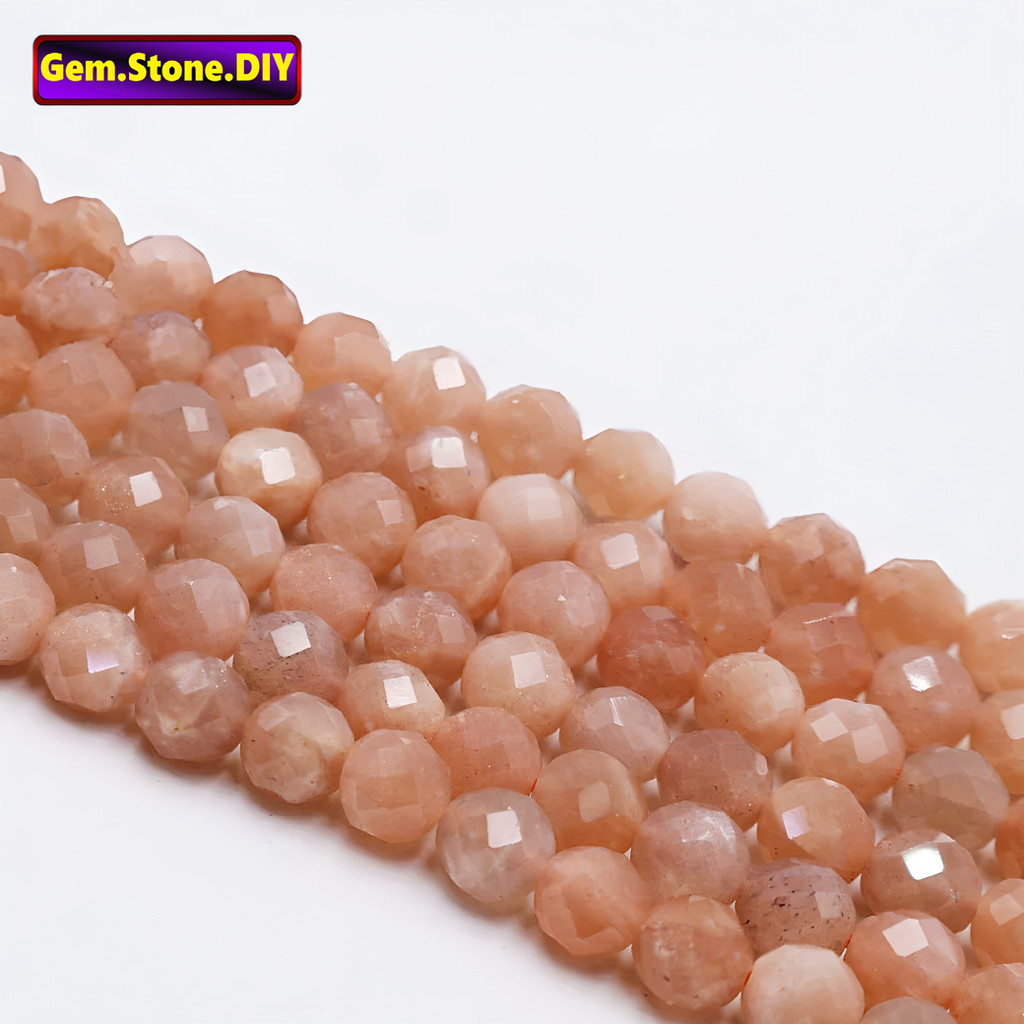 Sunstone Faceted Natural Stone，Loose Bead ซันสโตนเหลี่ยมเพชรพลอยหินธรรมชาติ,หลวมลูกปัด ตัวเว้นวรรค สําหรับสร้อยข้อมือ/สร้อยคอ/แหวน/ต่างหู,ขายส่งแฮนด์เมดทําเองเครื่องประดับอุปกรณ์เสริม,สร้อยข้อมือหินคริสตัลเฮมสโตน,ลูกปัดคริสตัล - รูปที่ 5