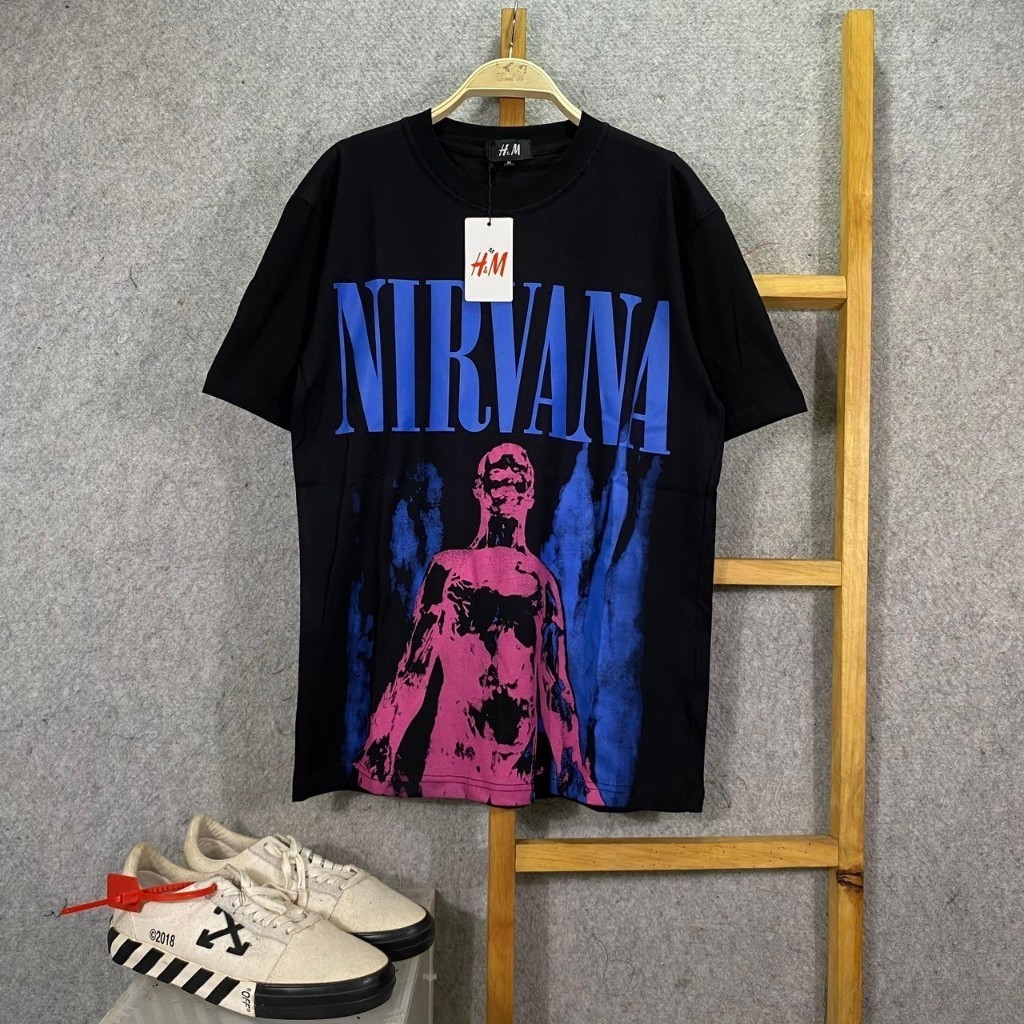H&M NIRVANA SILVER BLACK TSHIRT