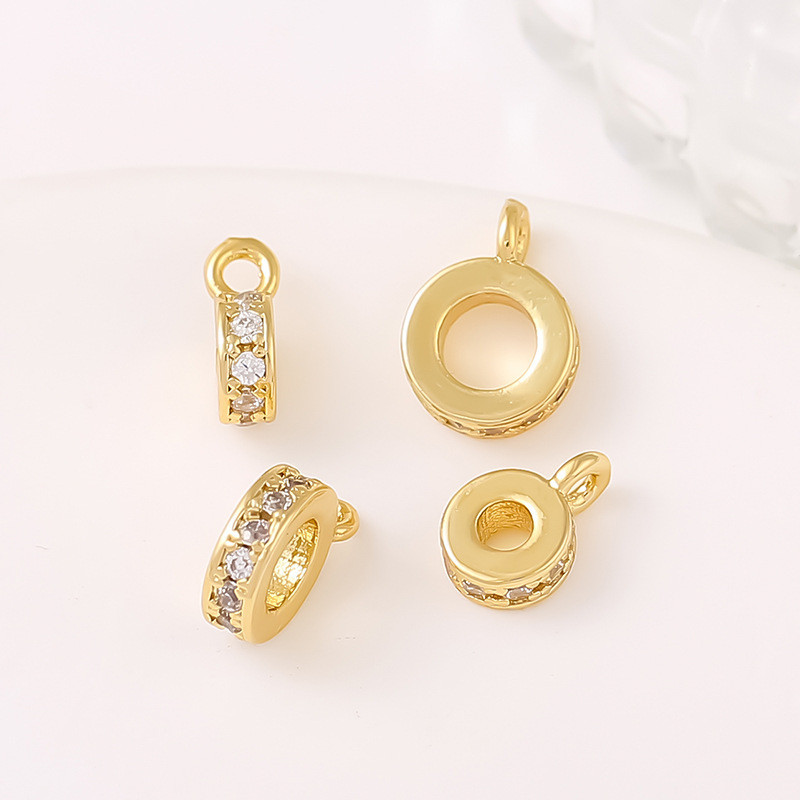 Spacer ลูกปัด 18K แขวนเดี่ยว diy สร้อยข้อมือสร้อยคออุปกรณ์เสริม