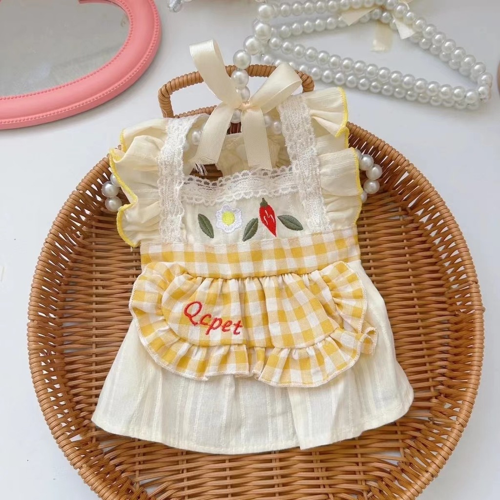 ชุดสุนัขแบบบางสำหรับฤดูร้อนกระโปรงพิเศษสำหรับตุ๊กตาหมี