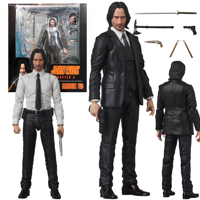 John Wick:Chapter 4 ตุ๊กตาแอ็คชั่น MAF 212 John Wick ของเล่นโมเดลตกแต่ง