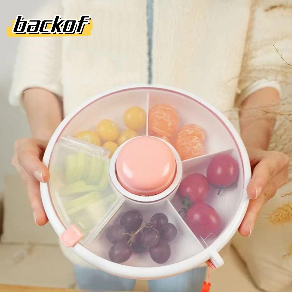 BACKOF Kids Snack Spinner, Leak proof Moisture-proof Snack Container, แบบพกพาหมุนพร้อมฝาปิดกล่องเก็บของว่าง