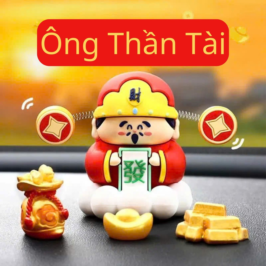 Combo of 3 Gods of Wealth - โมเดลเครื่องประดับสําหรับแดชบอร์ดรถตกแต่งภายใน Lucky Ba-Mien เครื่องใช้ใ