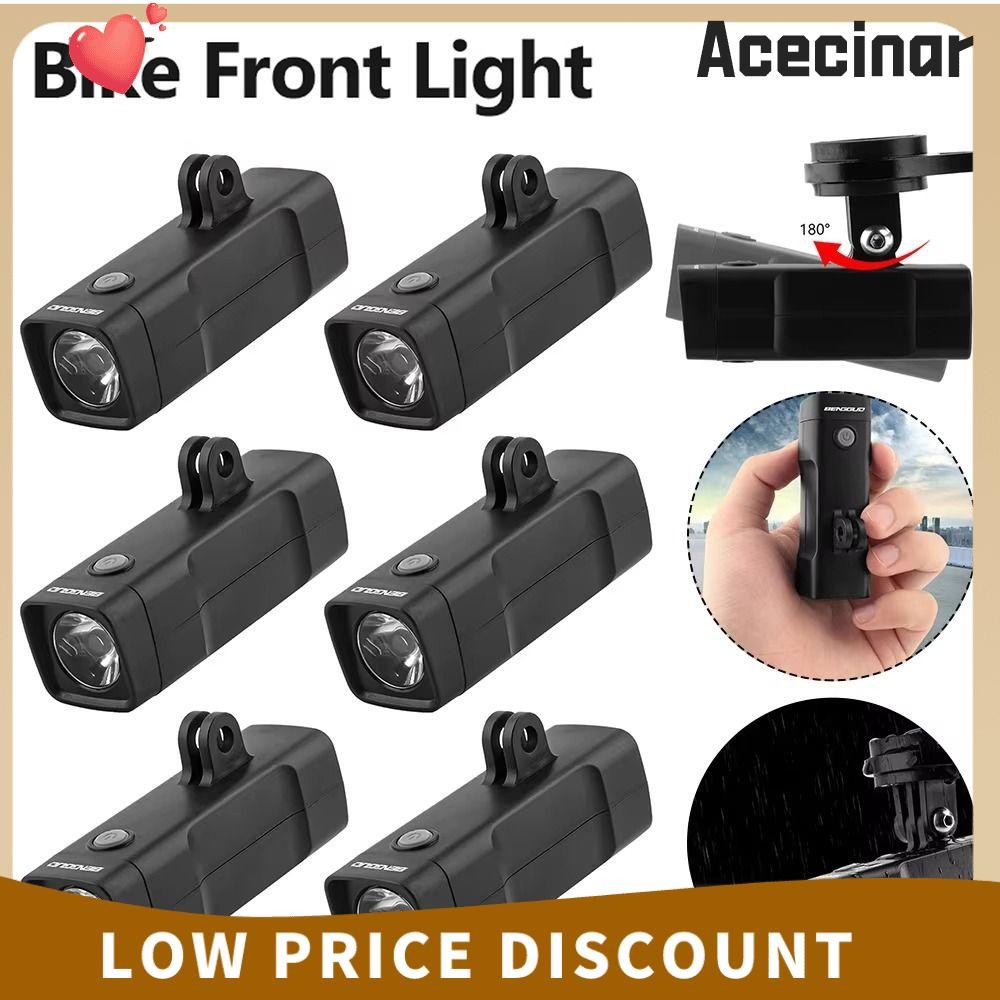 ไฟหน้าจักรยาน ACECINAR,โคมไฟจักรยาน USB แบบชาร์จไฟได้,ไฟฉาย LED กันน้ําแบบพกพาสําหรับขี่กลางแจ้ง