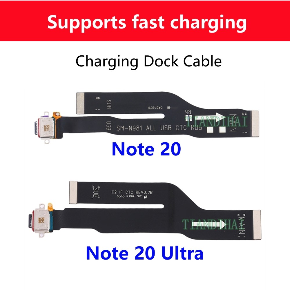 1pcs Charger สําหรับ Samsung หมายเหตุ 20 N980 N981 NOTE20 Ultra N985 N986 5G พอร์ต USB Connector Doc